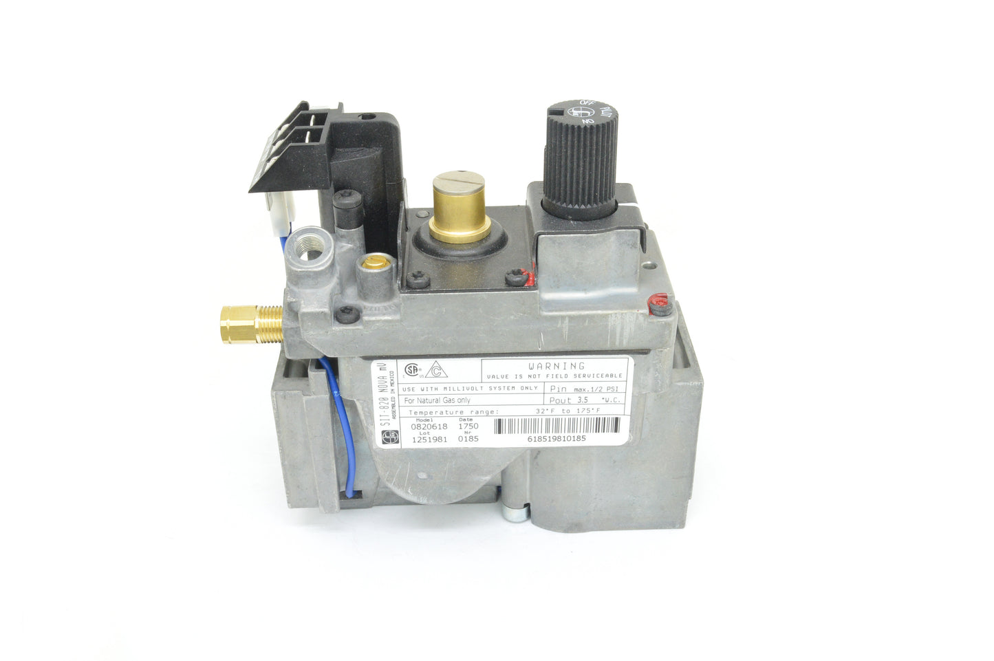 SIT 820 T-Pile Only Millivolt Valve 0.820.618 (Natural Gas)