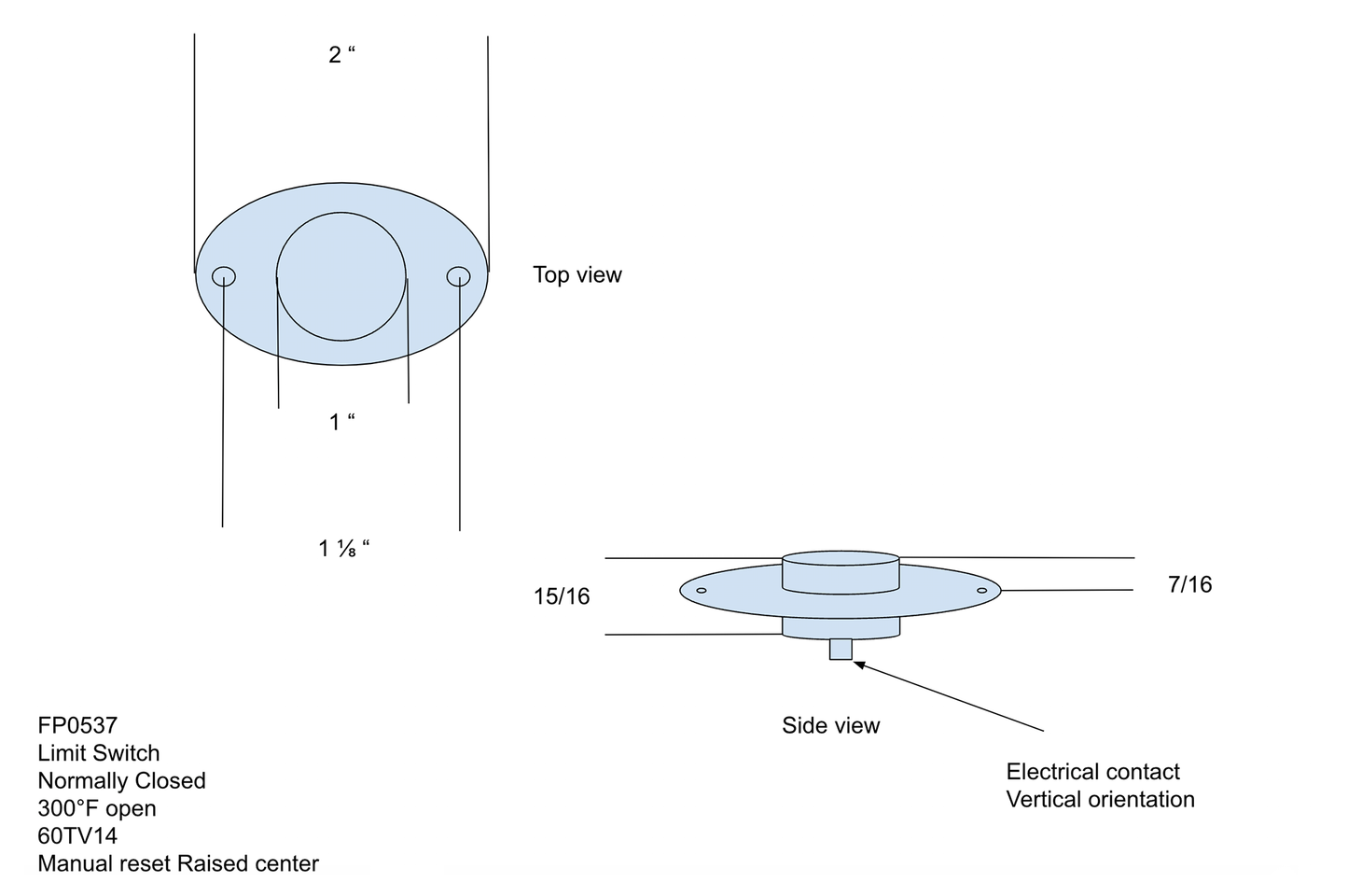 Spill Switch - Manual Reset 300 Degree (60Tv14)