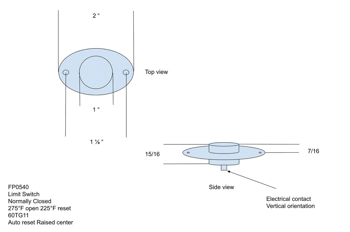 Spill Switch - Auto Reset 275 Degree