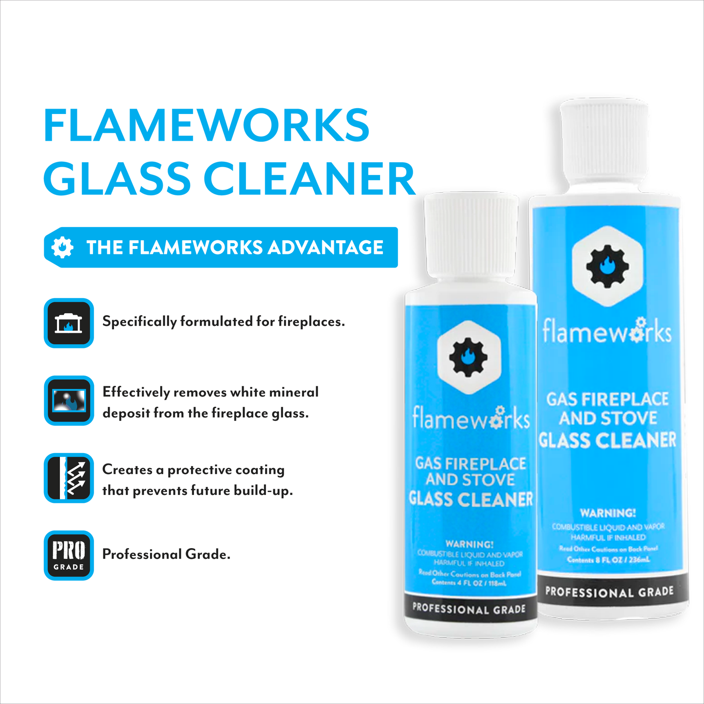 Flameworks 8oz GLASS CLEANER